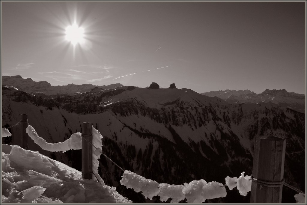Aussicht vom Rochers-de-Naye auf die Waadtlnder Alpen und die Dents-de-Midi.
(12.01.2012)