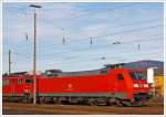 Die 152 104-6 der DB Schenker Rail Deutschland AG abgestellt am 19.01.2014 in Kreuztal.