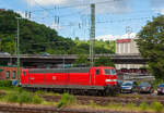 Damals noch fr die DB Fernverkehr AG fahrende, die 181 213-0 „Saar“ (91 80 6181 213-0 D-DB) ist am 14.06.2013 beim Hbf Koblenz angestellt.
