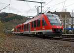 Der Alstom Coradia LINT 41 - 648 207/707 der DreiLänderBahn als RB 95  Sieg-Dill-Bahn  (Dillenburg-Siegen-Au/Sieg) fährt am 22.03.2014 auf Gleis 106 in den Bahnhof Betzdorf/Sieg ein.