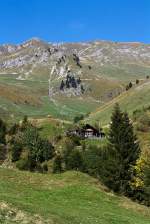 Bienzer Planalp (1346 m �. M) am 01.10.2011, ein Blick Bergauf.