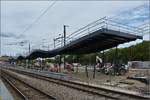 Die Überdachung des im Bau befindlichen neuen Bahnsteigs in Ettelbrück. 28.07.2020

