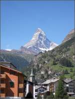 Aussicht auf Zermatt und das Matterhorn.