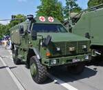 KMW Dingo Krankenwagen der luxemburgischen Armee, steht zur Teilnahme  an der Militrparade in der Stadt Luxemburg bereit.