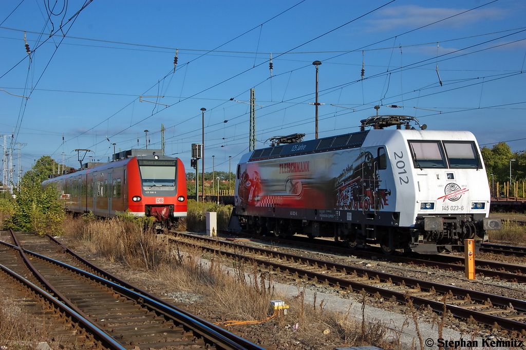 145 023-6 PRESS (145 083-2)  125 Jahre Fleischmann  und die 425 508-9 standen in Stendal und warten auf neue Eins�tze. 08.09.2012