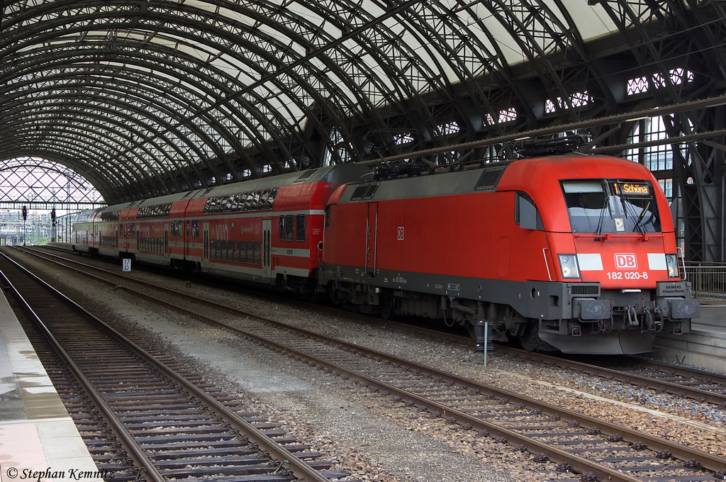 182 020-8 mit der S1 von Meien Triebischtal nach Schna, im Dresdner Hbf. 01.06.2012