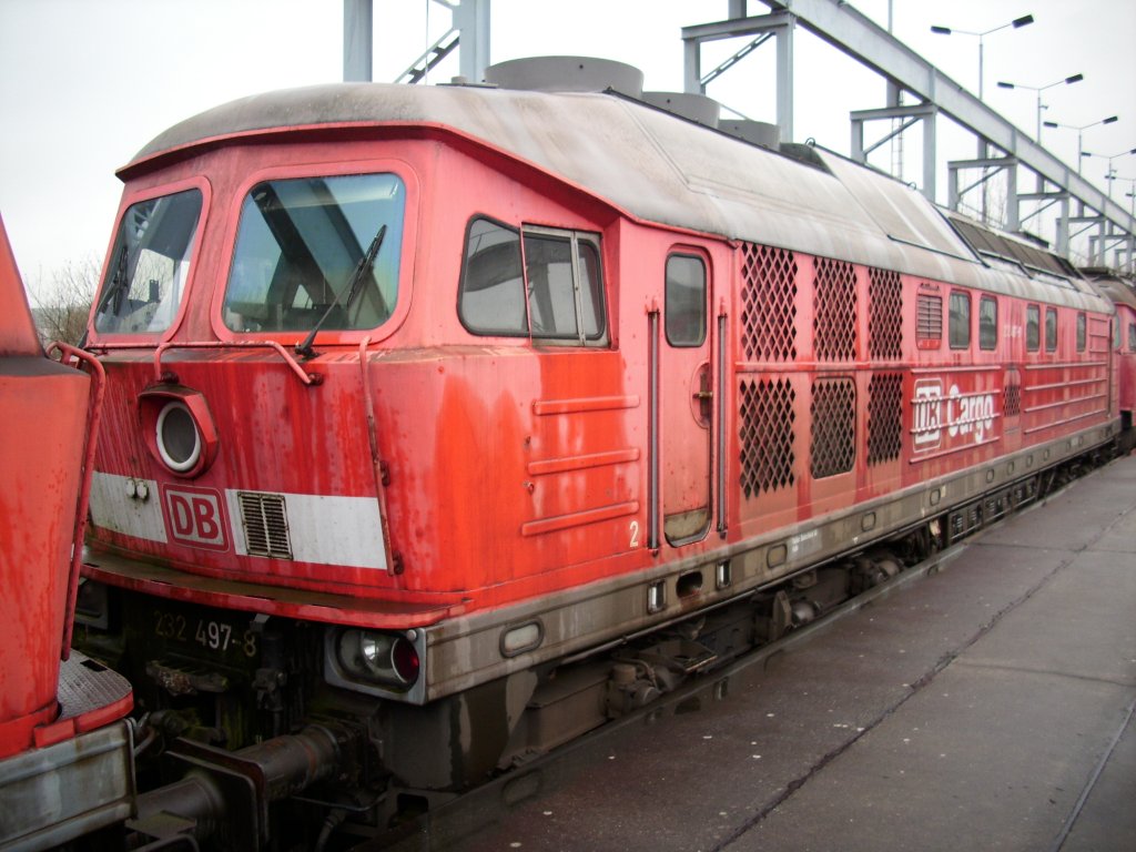 232 497-8 ex.Bh Dresden Friedrichstadt am 24.Januar 2009 in Mukran West.