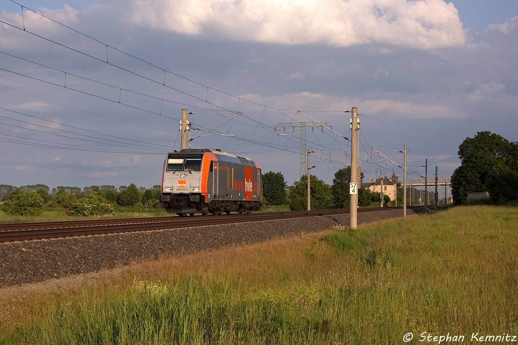 246 010-3 hvle - Havell�ndische Eisenbahn AG kam als Lz durch Vietznitz gefahren und fuhr in Richtung Wittenberge weiter. 11.06.2013