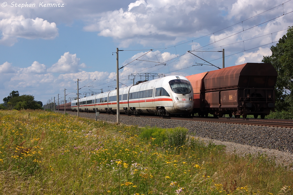 411 517-6  Erlangen  als ICE 1615 von Hamburg-Altona nach Mnchen Hbf in Vietznitz. 31.07.2013