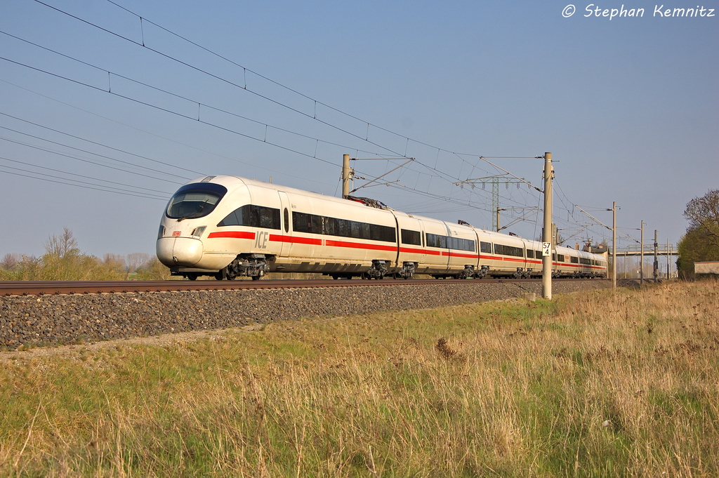 411 530-9  Jena  als ICE 1508 von Mnchen Hbf nach Warnemnde in Vietznitz. 25.042013