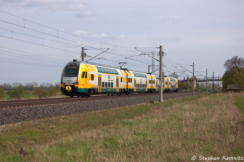 ET 445.103 (445 103-5) ODEG - Ostdeutsche Eisenbahn GmbH als RE2 (RE 37369) von Cottbus nach Wittenberge in Vietznitz. Netten Gru� an den Tf! 30.04.2013
