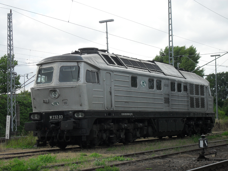 ITL-LOK W232.03 wartet auf Ihren nchsten Einsatz in Rostock-Bramow.(16.08.10)