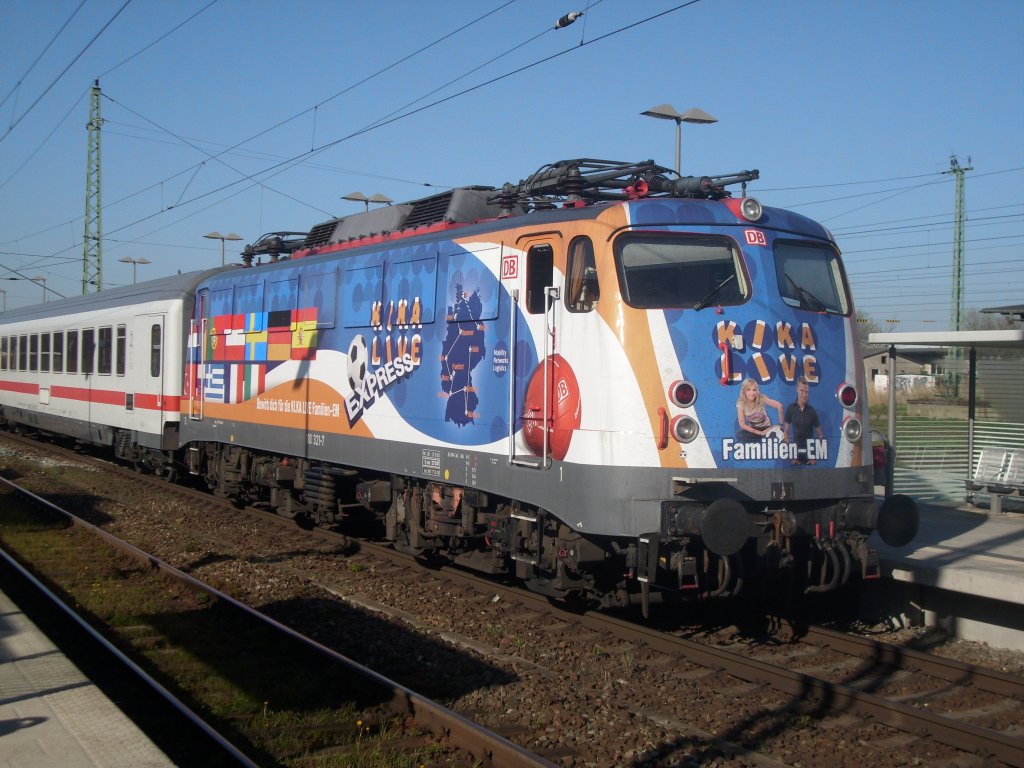 KIKA 110 321 als Schlu�lok am Ersatzzug Binz-Wilmersdorf(bei Angerm�nde) am 24.April 2008 in Bergen/R�gen.