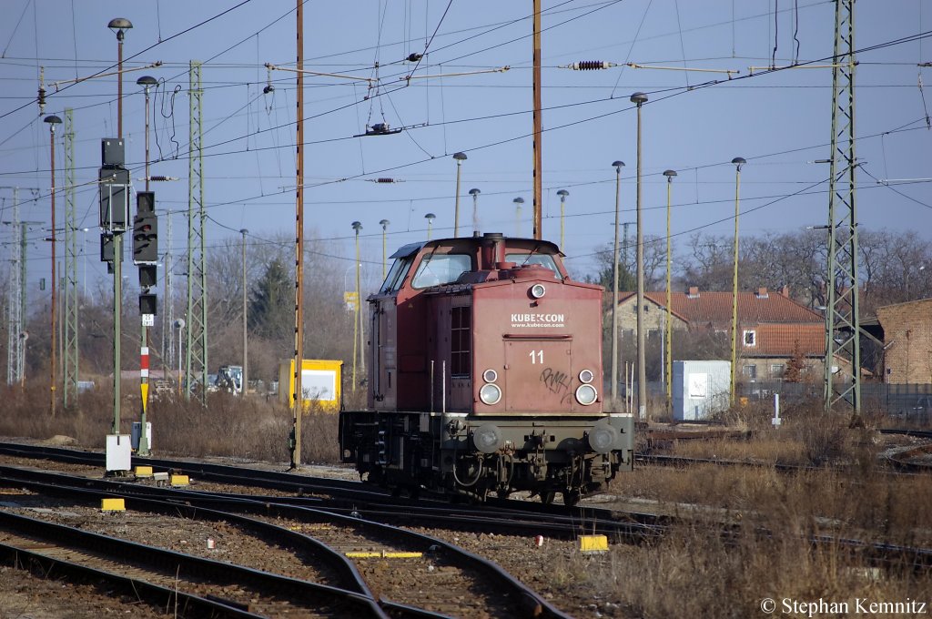 LOK 11 (202 287-9) ex DR 112 287-8 von der Kube Con bei rangier fahrten in Stendal. 22.02.2011