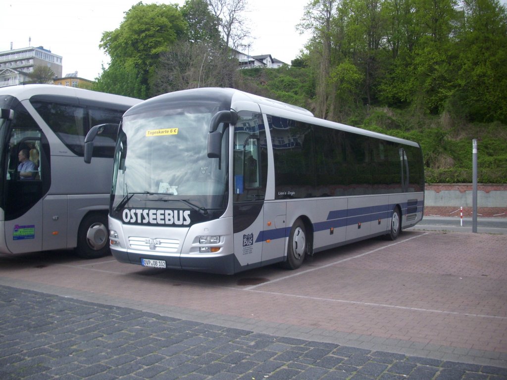 MAN Lion's Regio von Ostseebus im Stadthafen Sassnitz.