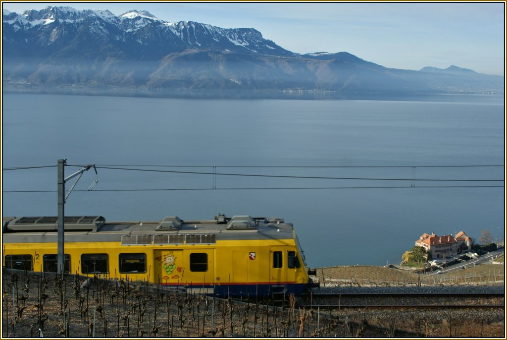 Schne Aussichten bietet der Train des Vignes auf seiner Fahrt durch die Rebberge des Lauvaux. 
14. Mrz 2011