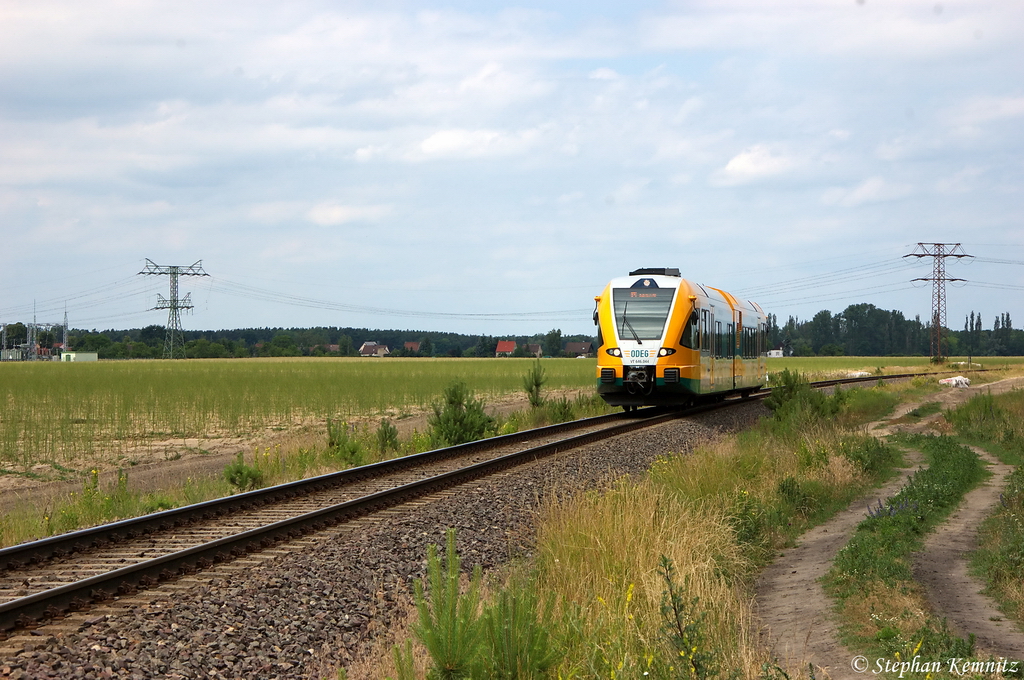 VT 646.044 (646 044-7) ODEG - Ostdeutsche Eisenbahn GmbH als OE51 (OE 79617) von Rathenow nach Brandenburg Altstadt bei Fohrde. 19.06.2012