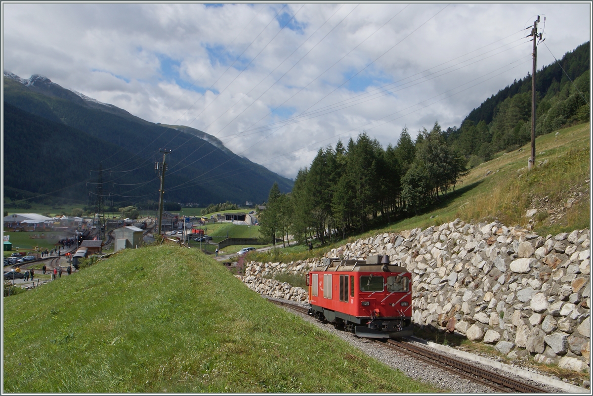 100 Jahre Brig - Gletsch: Die MGB Gm 4/4 61 auf der Zahnradstrecke Oberwald - Gletsch kurz nach Oberwald. 


16. August 2014