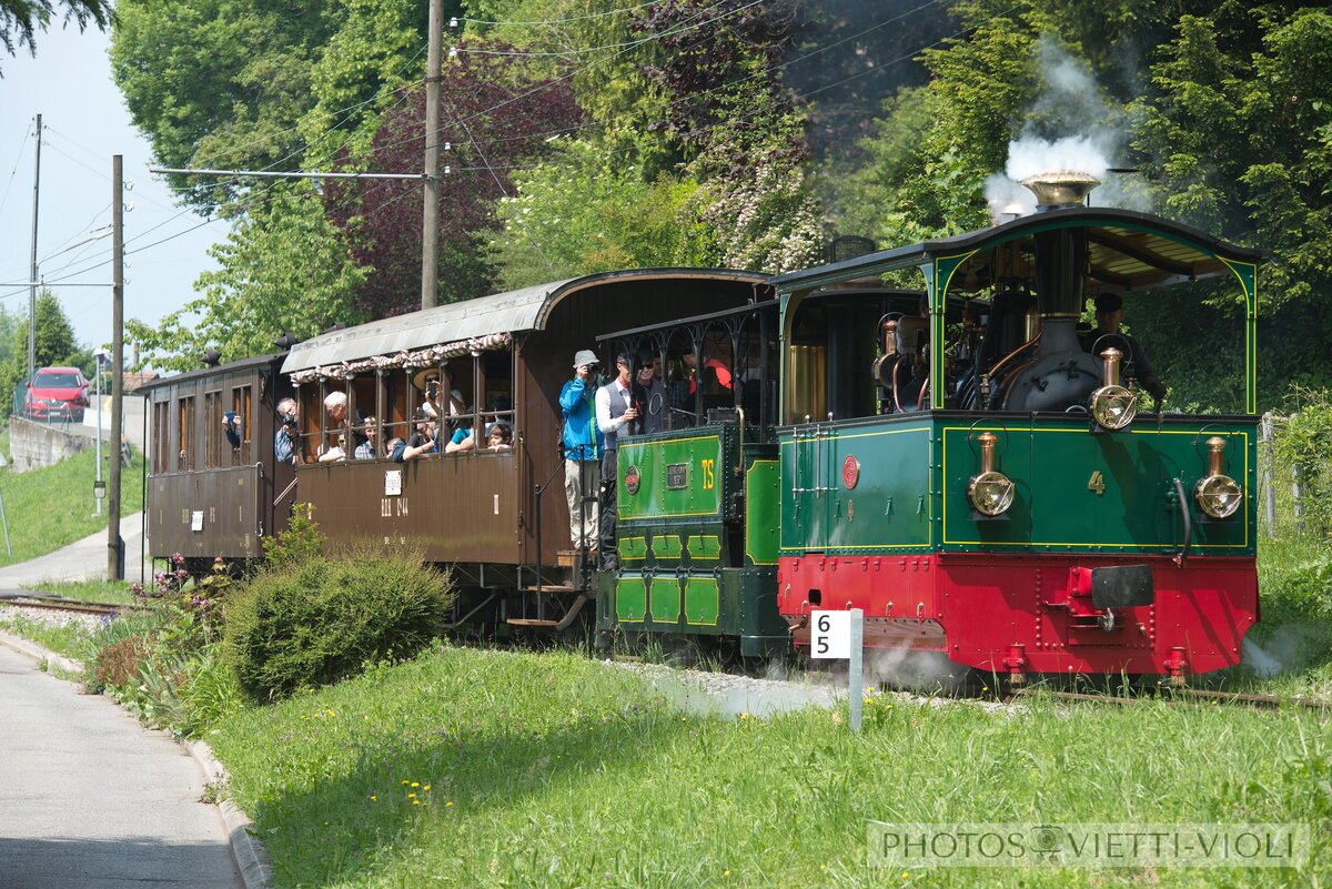 2018-05-19, BC Chem de Bouricloz
locomotive à vapeur G 2/2 4, 1900 FP:G 3/3 60, 1898 TS
