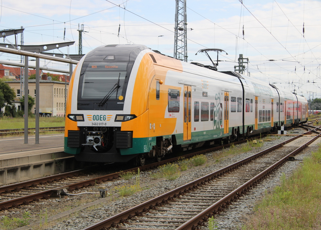 3462 017-9 als RE 63914(Sassnitz-Rostock)bei der Einfahrt im Rostocker Hbf.17.08.2024