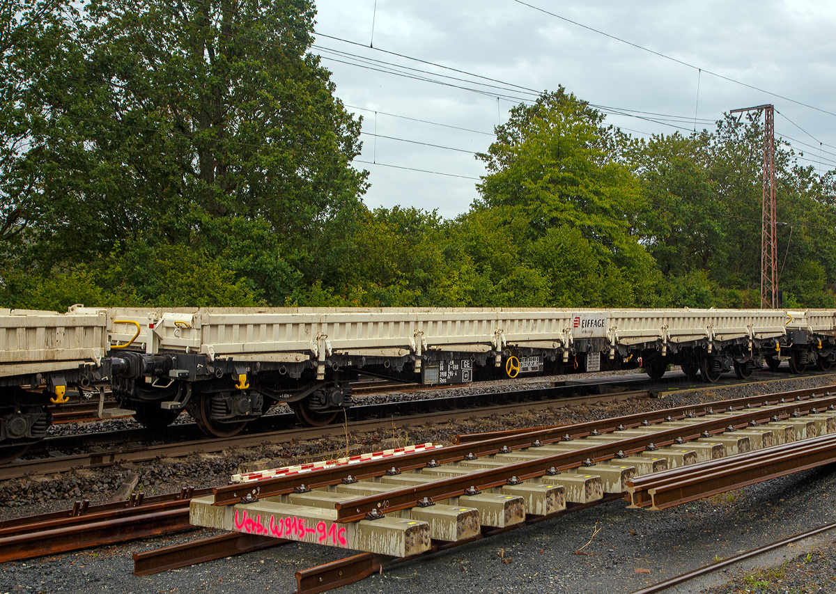 4-achsiger Drehgestellflachwagen, mit Stahlboden, Seiten-, Stirnwandklappen und mit UIC-Drehrungen, TEN 37 80 3988 296-4 D-ERD, Gattung Rens 192 B, der Eiffage Infra- Rail, am 18.08.2019 im Zugverband in Wilnsdorf-Rudersdorf.

TECHNISCHE DATEN:
Spurweite: 1.435 mm (Normalspur)
Gattung/Bauart: Rens – Bauart 192 B
Anzahl der Achsen: 4 in 2 Drehgestellen
Lnge ber Puffer: 19.900 mm
Drehzapfenabstand:  14.860 mm
Achsabstand in den Drehgestellen: 1.800 mm
Eigengewicht: 24.900 kg
Ladelnge: 18.400 mm
Ladebreite: 2.650 mm
Ladeflche: 49,0 m
Maximale Ladegewicht: 65,1 t (Streckenklasse D)
Hchstgeschwindigkeit: 100 km/h (beladen) / 120 km/h (leer)
Kleinster befahrbarer Gleisbogenhalbmesser: 35 m
Feststellbremse: ja
Bauart der Bremse: KE – GP – A (K) – 12”
Besonderheiten: Boden aus 8 mm Stahlblech 
Intern. Verwendungsfhigkeit:  TEN
