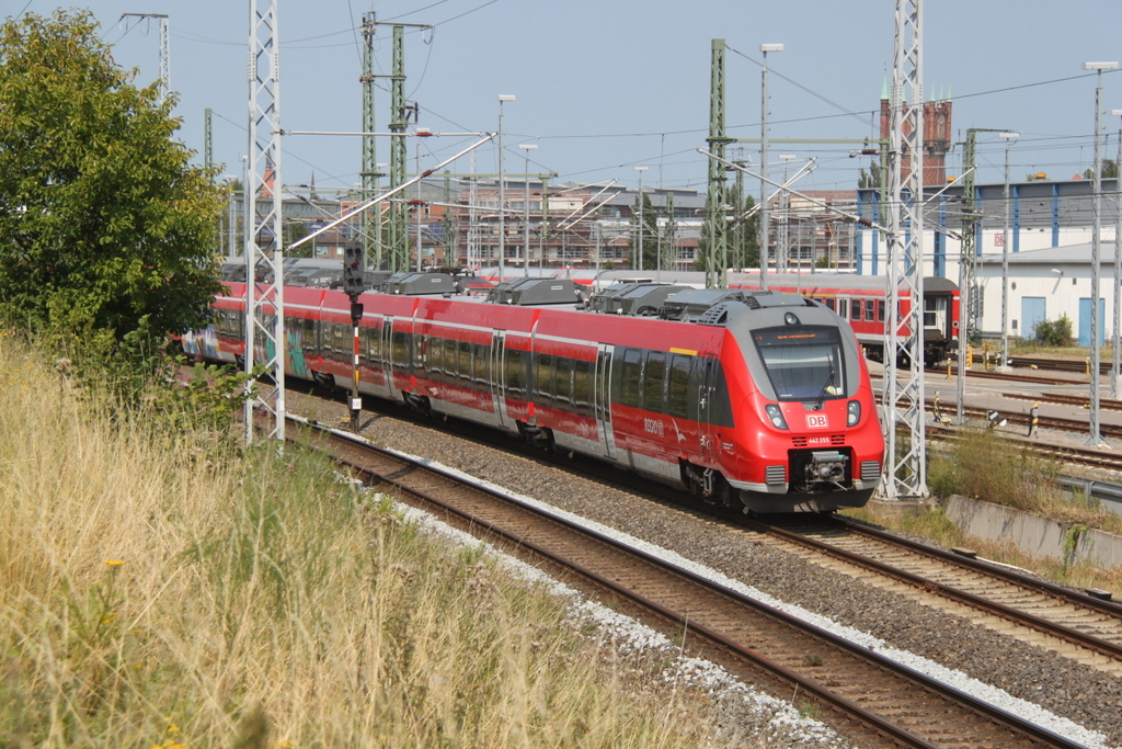 442 355 als S3(G�strow-Warnem�nde)bei der Einfahrt im Rostocker Hbf.14.08.2015