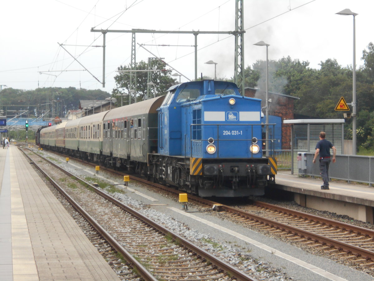 Als Zuglok �bernahm die PRESS 204 031,ab Bergen/R�gen,am 15.Juni 2019,den Sonderzug Putbus-Leipzig bis Stralsund.