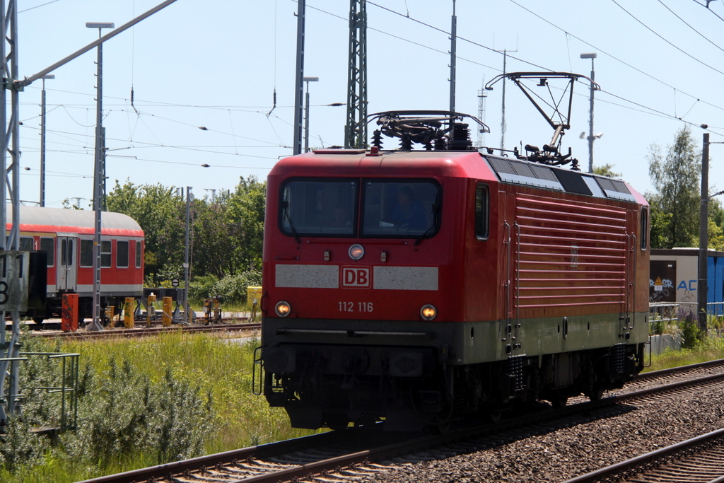am 05.06.2015 kam 112 116-9 erfolgreich von einer Probefahrt nach Rostock zur�ck.