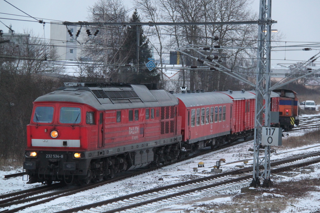 am 29.01.2014 gab es einen kleinen Rangier-Unfall im Bahnhof Rostock-Bramow.