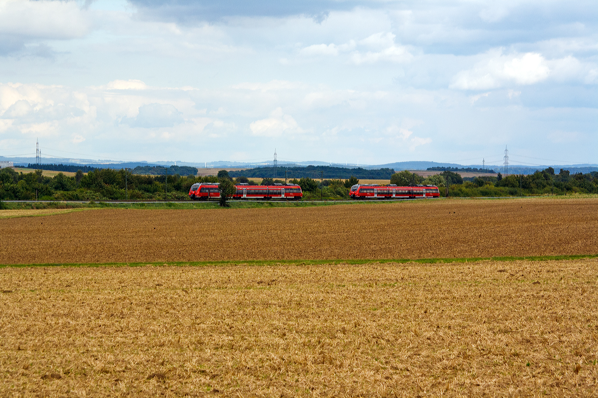 
Begegnung zweier Hamster....
Zwei dreiteilige Bombardier Talent 2 der DB Regio Hessen begegnen sich, beide fahren als RB 33. Der linke fährt die Verbindung Gießen – Friedberg – Nidderau – Hanau Hbf, der rechte der Gegenzug.