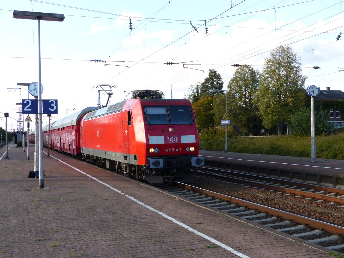 DB Cargo Lok 145 014-7 Gleis 3 Salzbergen 28-09-2018.

DB Cargo loc 145 014-7 spoor 3 Salzbergen 28-09-2018.