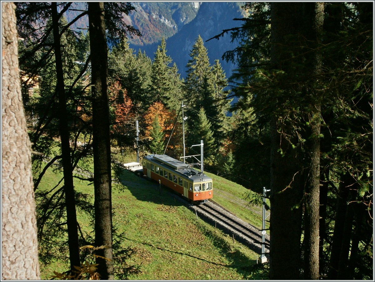 Den Zug gehrt und dann zur vorher entdeckten Lichtung gespurrtet und das ex Biperlisi (heute BLM Be 4/4 31) hier fotografiert.
24. Okt. 2013