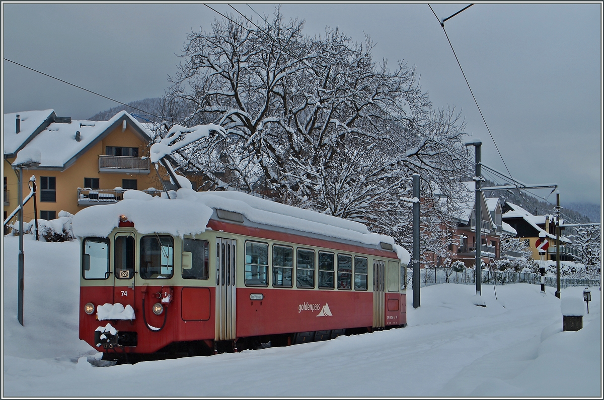 Der CEV BDe 2/4 in Blonay.
2. Feb. 2015