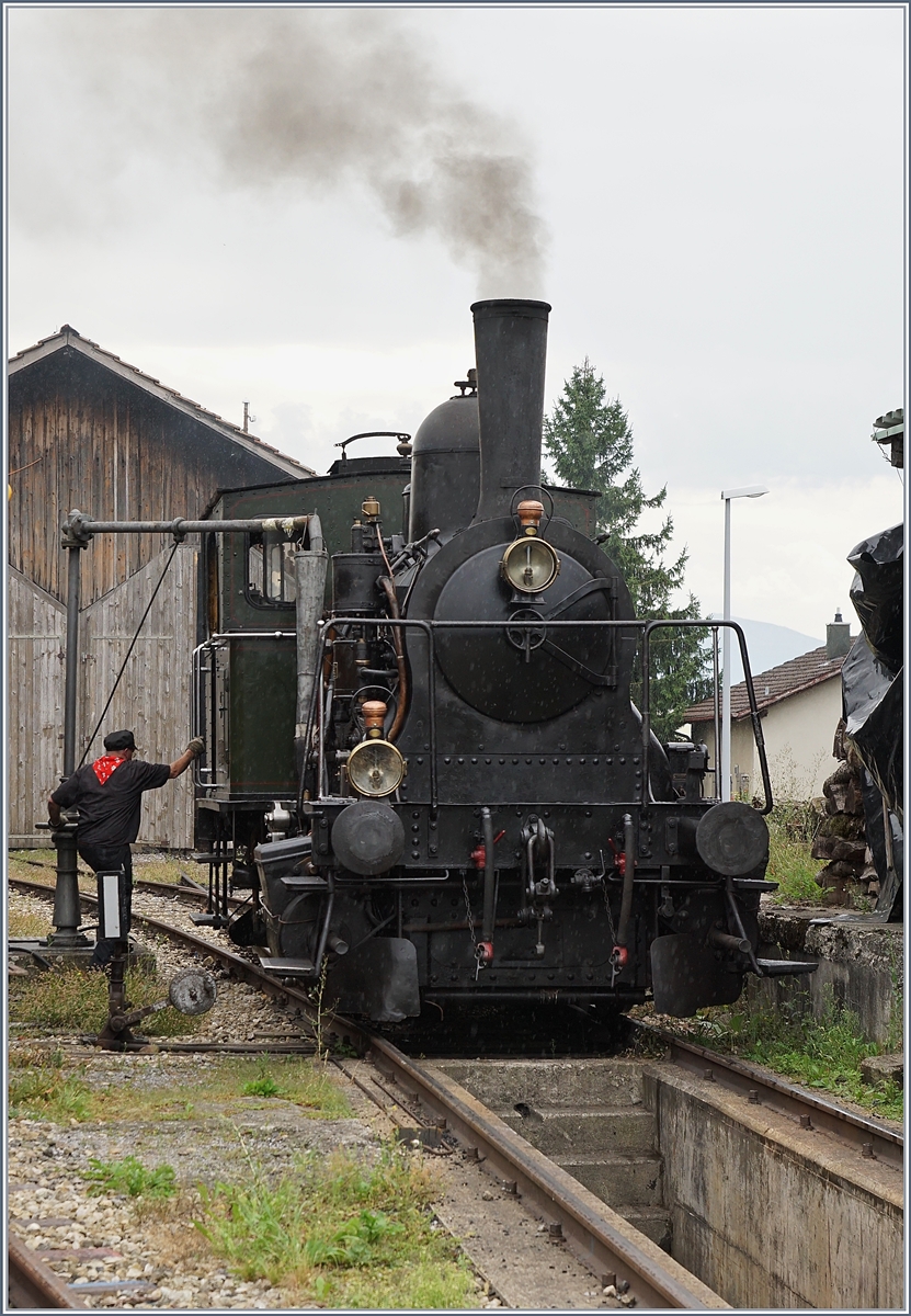 Die ST E 3/3 5, ex SBB 8479,  Tigerli  (UIC 9085 0008 479-7) in Triengen.
27. August 2017