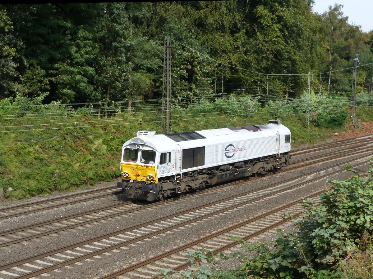 ECR Diesellok 247 016-9 Abzweig Lotharstrasse, Forsthausweg, Duisburg 22-09-2016.

ECR dieselloc 247 016-9 Abzweig Lotharstrasse, Forsthausweg, Duisburg 22-09-2016.