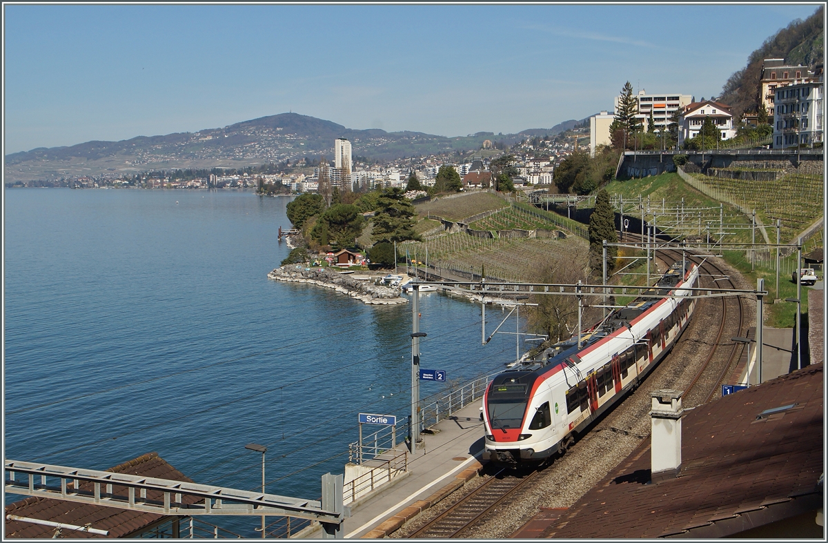 Ein Flirt verlsst Veytaux-Chillon. 
13. April 2015