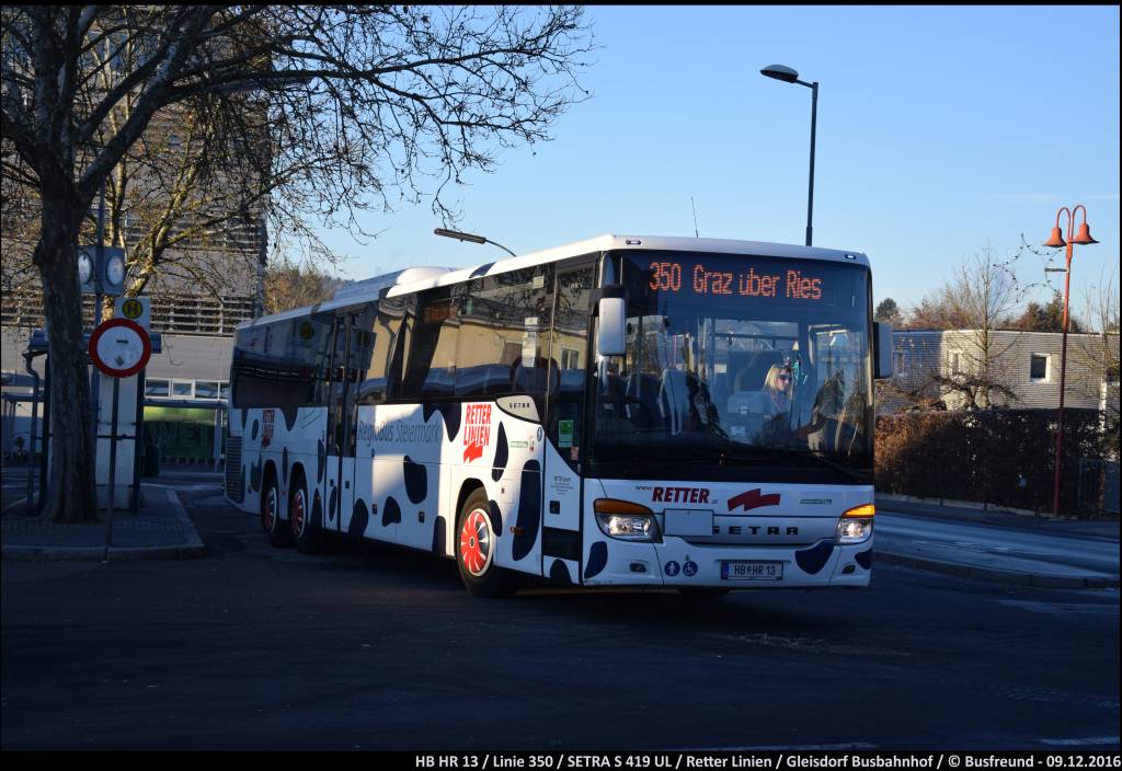 Ein SETRA S 419 UL der Fa. Retter Reisen in Gleisdorf.