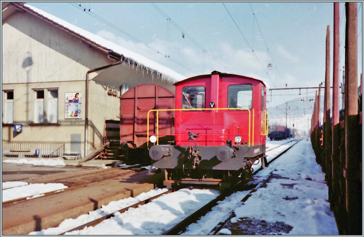 Ein Tm I besorgt in Reinach SBB den Rangierdienst.

Frühjahr 1988