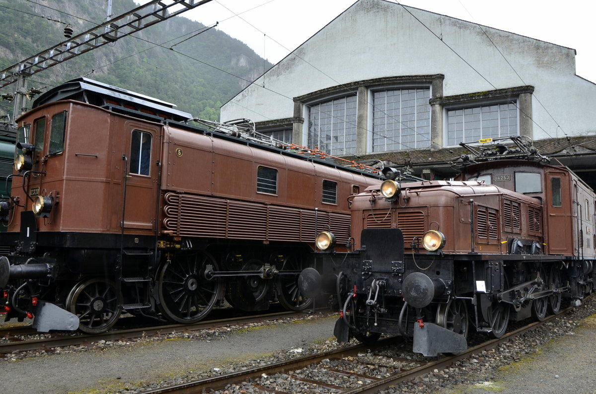 Eröffnung Gotthardbasistunnel 2016. Anlässlich der Feierlichkeiten gab es eine Rollmaterialshow in Erstfeld. Das Krokodil 14253 war zum Fotografieren leider etwas ungünstig platziert. (04.06.2016)