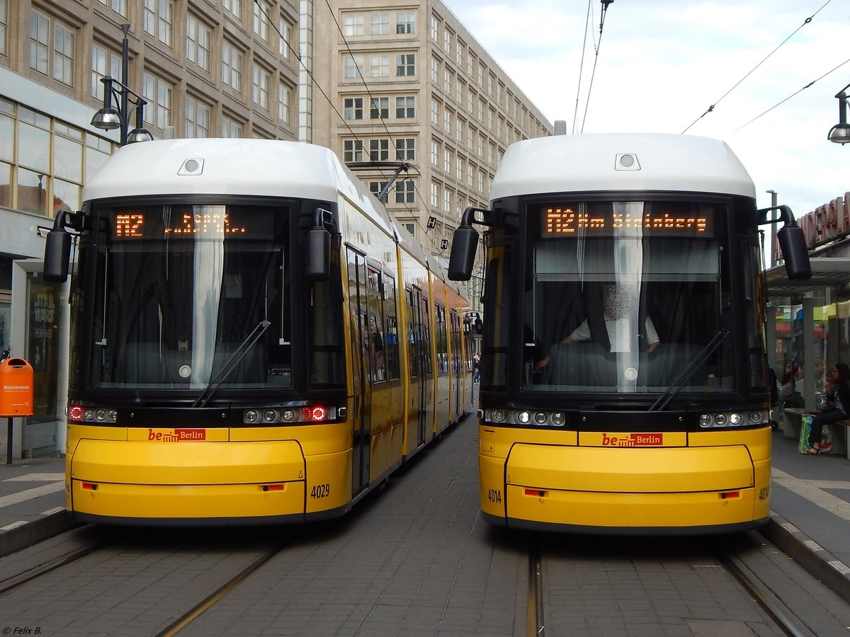 Flexity Nr. 4029 und 4014 der BVG in Berlin