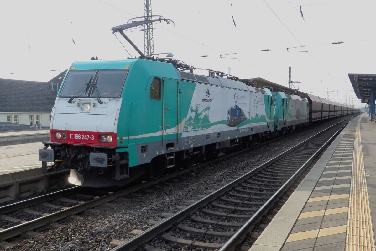 HansaPort/VPS 186 247 macht mit deren Kohlezug nach Maschen am 16 September 2020  Pause in Celle.