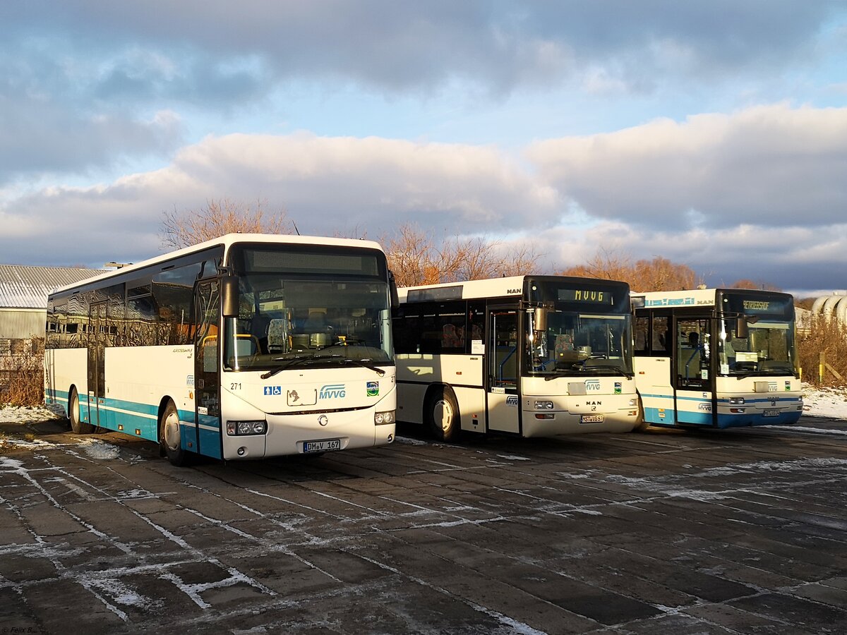 Irisbus Crossway und MAN SÜ 283 der MVVG in Neubrandenburg.