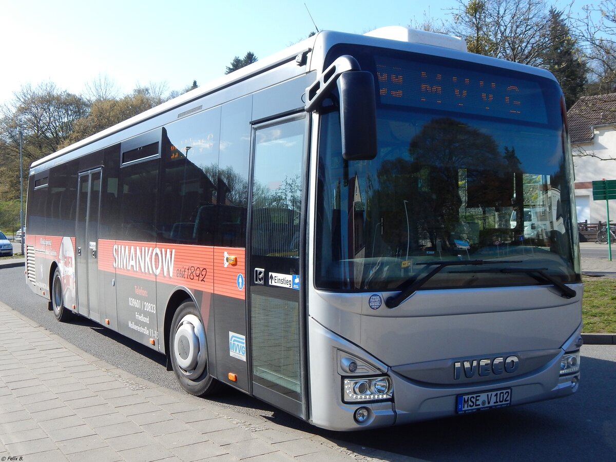 Iveco Crossway der MVVG in Burg Stargard.