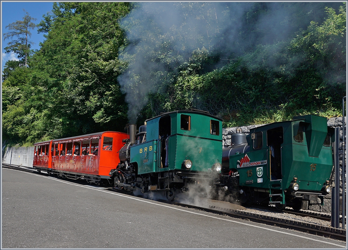 Kohle- und Oelgefeuerte H 2/3 N° 7 und N° 15 in Brienz.
30. Juni 2018