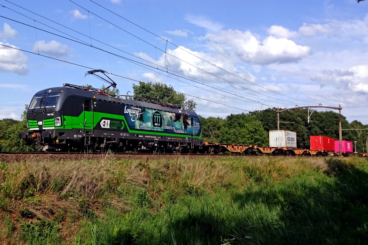 LTE 193 738 'LORELEY' durchfahrt Tilburg Oude Warande am 30 Juli 2019. 