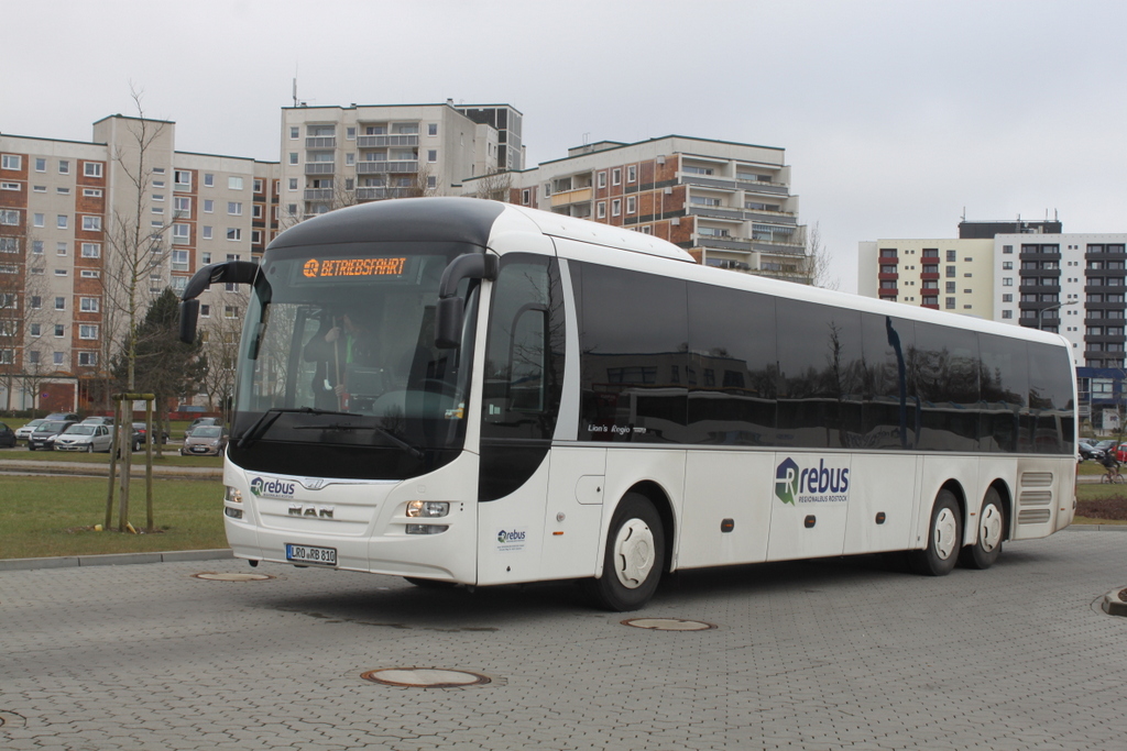 MAN Lio´s Regio stand am 26.03.2016 in Hhe Rostock Hauptbahnhof/Sd