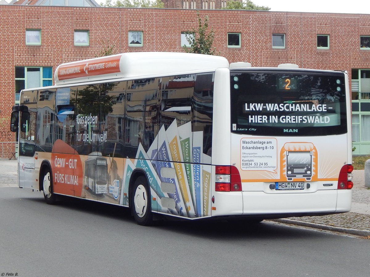 MAN Lion's City CNG der Stadtwerke Greifswald in Greifswald.