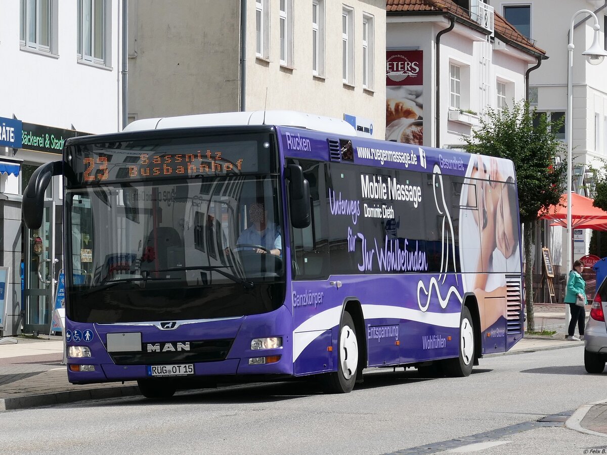 MAN Lion's City LE Ü der Oppermann Transporte aus Deutschland in Sassnitz.