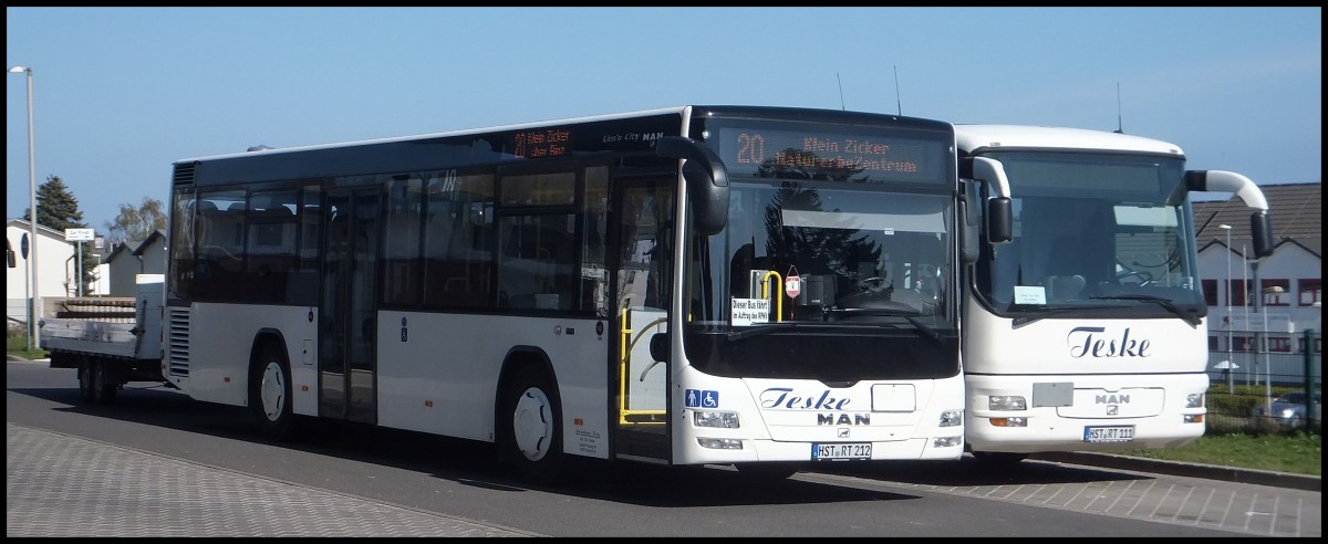 MAN Lion's City und MAN L 363 vom Reiseienst Teske aus Deutschland in Sassnitz.