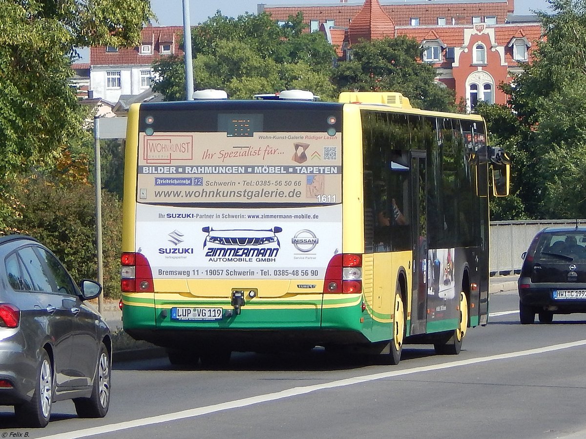 MAN Lion's City der Verkehrsgesellschaft Ludwigslust-Parchim mbH in Schwerin.